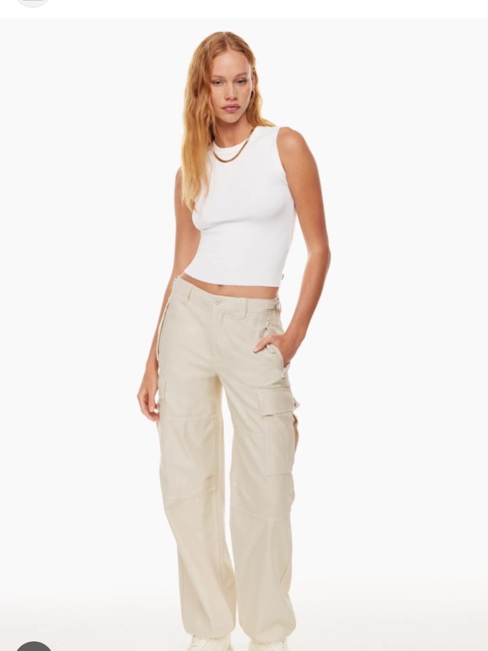 Aritzia TNA Supply Cargo Pant in GOLD BIRCH color